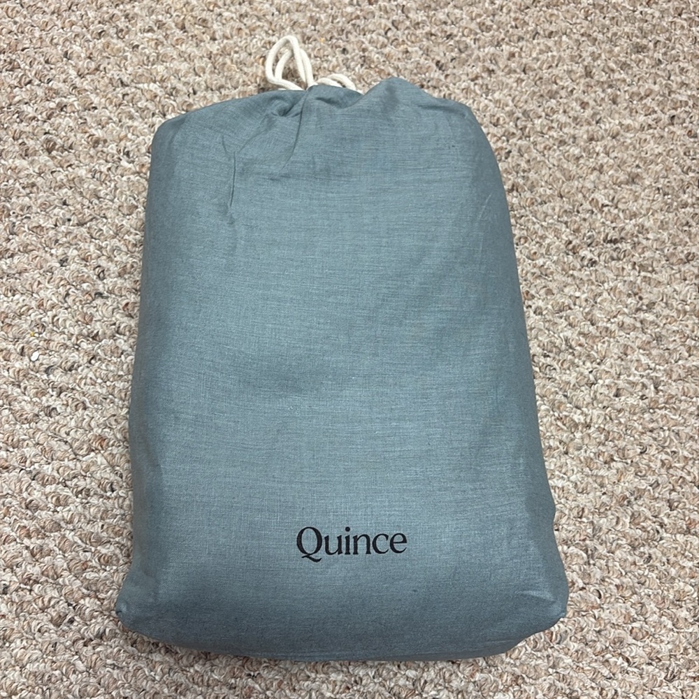 Quince European Linen Duvet Cover Set in Dusty Blue - Picture 7 of 7